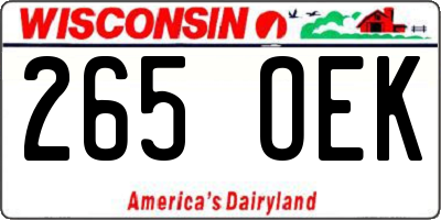 WI license plate 265OEK