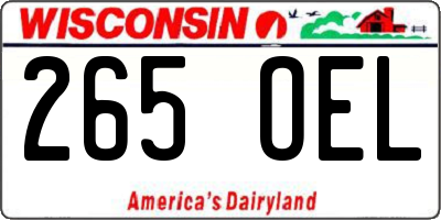 WI license plate 265OEL