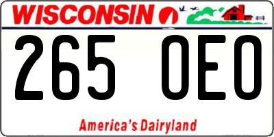 WI license plate 265OEO