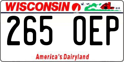WI license plate 265OEP