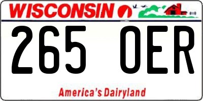 WI license plate 265OER
