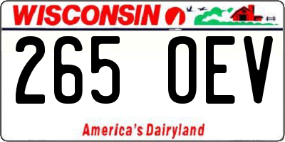 WI license plate 265OEV