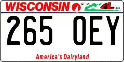 WI license plate 265OEY
