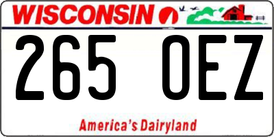 WI license plate 265OEZ