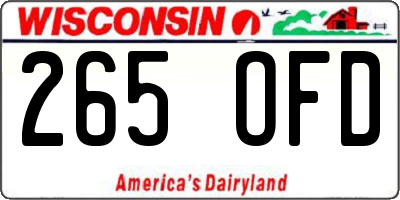 WI license plate 265OFD