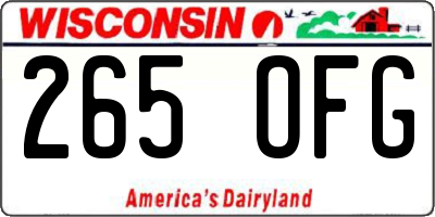 WI license plate 265OFG