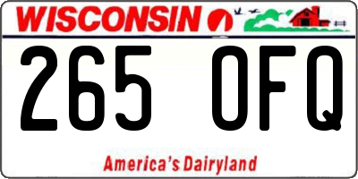 WI license plate 265OFQ