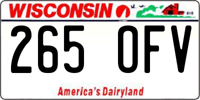 WI license plate 265OFV