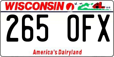 WI license plate 265OFX