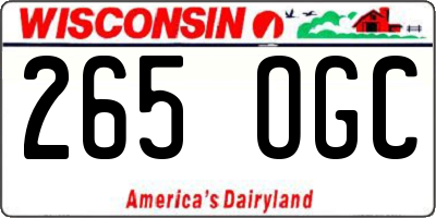 WI license plate 265OGC