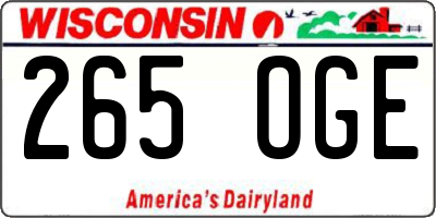 WI license plate 265OGE