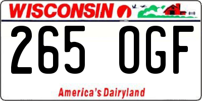 WI license plate 265OGF