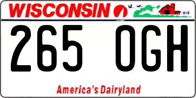 WI license plate 265OGH