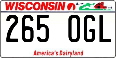 WI license plate 265OGL