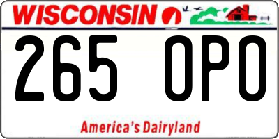 WI license plate 265OPO