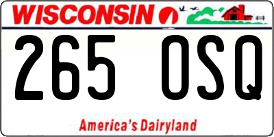 WI license plate 265OSQ