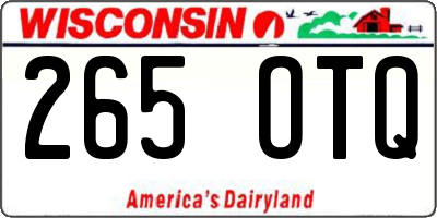 WI license plate 265OTQ