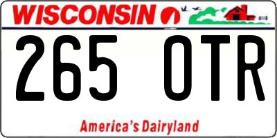 WI license plate 265OTR