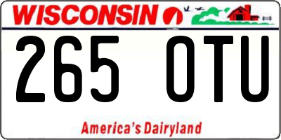 WI license plate 265OTU