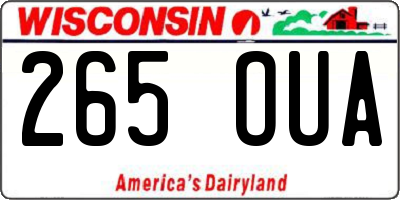 WI license plate 265OUA