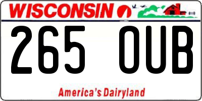 WI license plate 265OUB