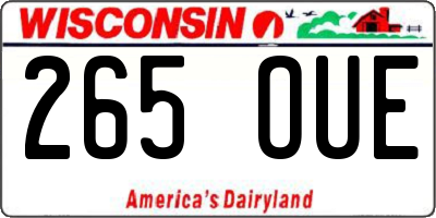 WI license plate 265OUE