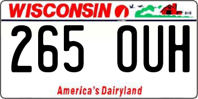 WI license plate 265OUH