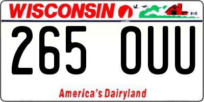 WI license plate 265OUU