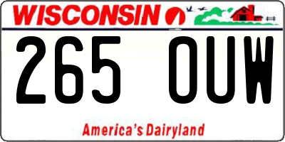 WI license plate 265OUW
