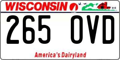 WI license plate 265OVD