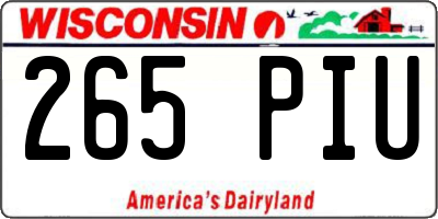 WI license plate 265PIU