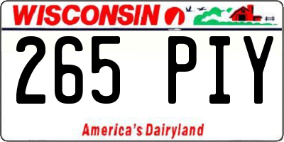 WI license plate 265PIY