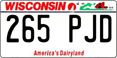 WI license plate 265PJD