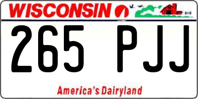 WI license plate 265PJJ