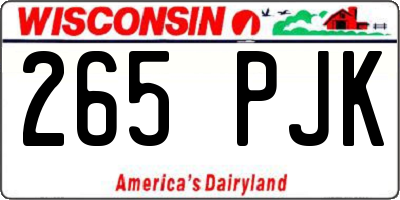 WI license plate 265PJK