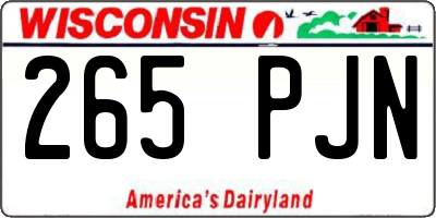 WI license plate 265PJN