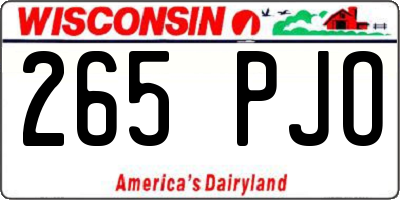 WI license plate 265PJO