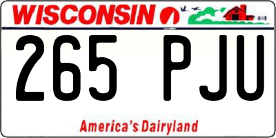 WI license plate 265PJU