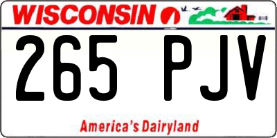 WI license plate 265PJV