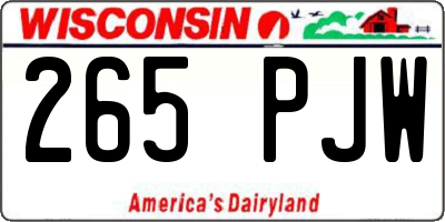 WI license plate 265PJW