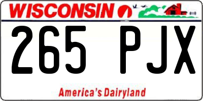 WI license plate 265PJX