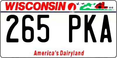 WI license plate 265PKA