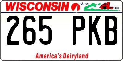 WI license plate 265PKB