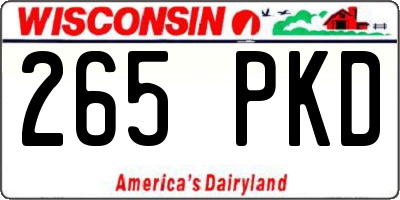 WI license plate 265PKD
