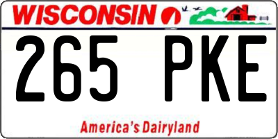 WI license plate 265PKE