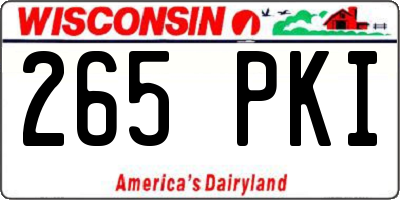 WI license plate 265PKI