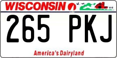 WI license plate 265PKJ