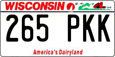 WI license plate 265PKK