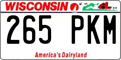 WI license plate 265PKM