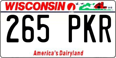 WI license plate 265PKR